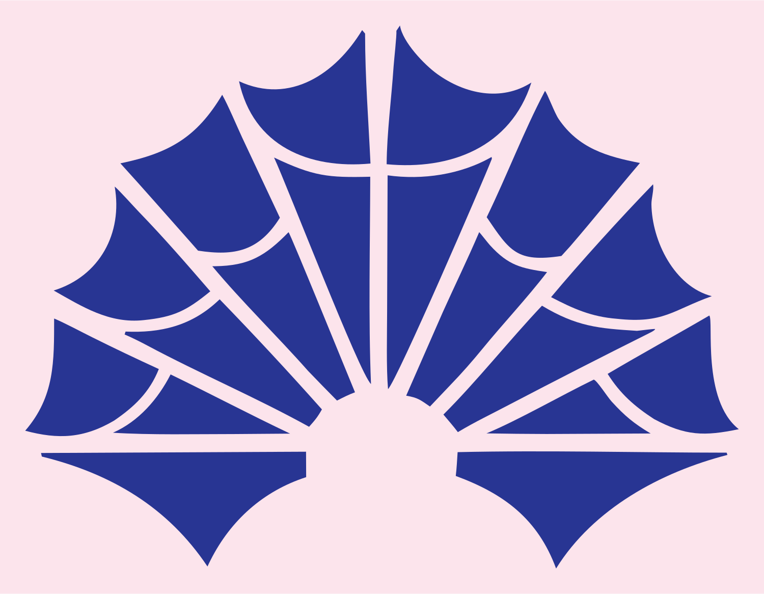Radiating Fan-Panel Maple Leaf Badge #fce4ec/#283593