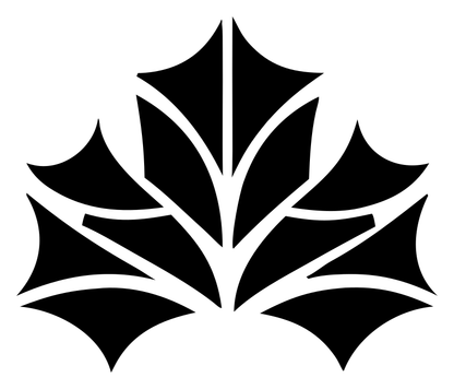 Branching Vein Sectioned Maple Leaf Emblem