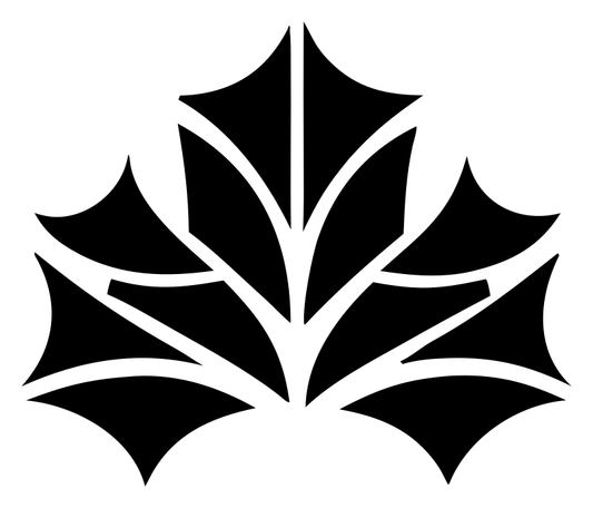 Branching Vein Sectioned Maple Leaf Emblem
