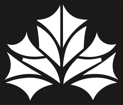 Branching Vein Sectioned Maple Leaf Emblem #1a1a1a/#ffffff