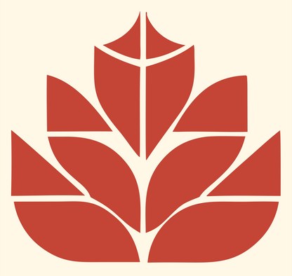 Tiled Foliage Panel Maple Leaf Mark #fff8e7/#c44536
