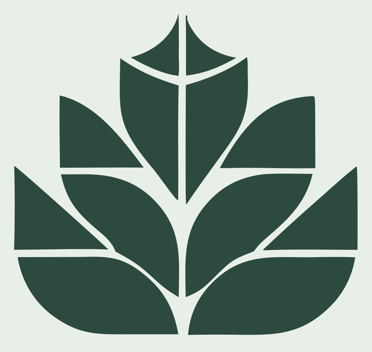 Tiled Foliage Panel Maple Leaf Mark #e8efe9/#2d4a3e