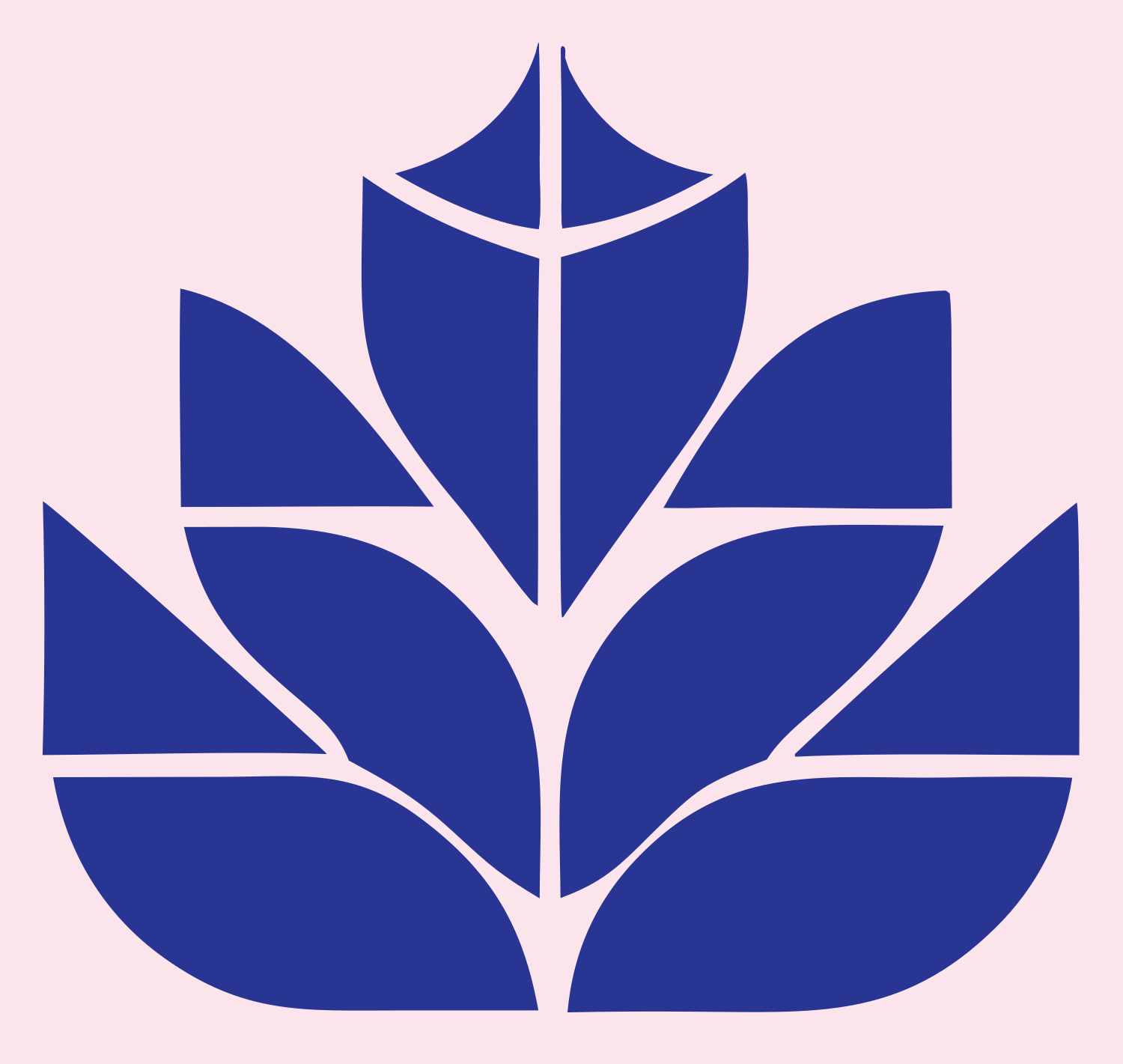 Tiled Foliage Panel Maple Leaf Mark #fce4ec/#283593