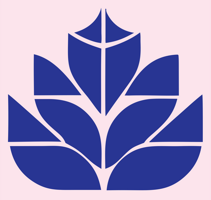 Tiled Foliage Panel Maple Leaf Mark #fce4ec/#283593