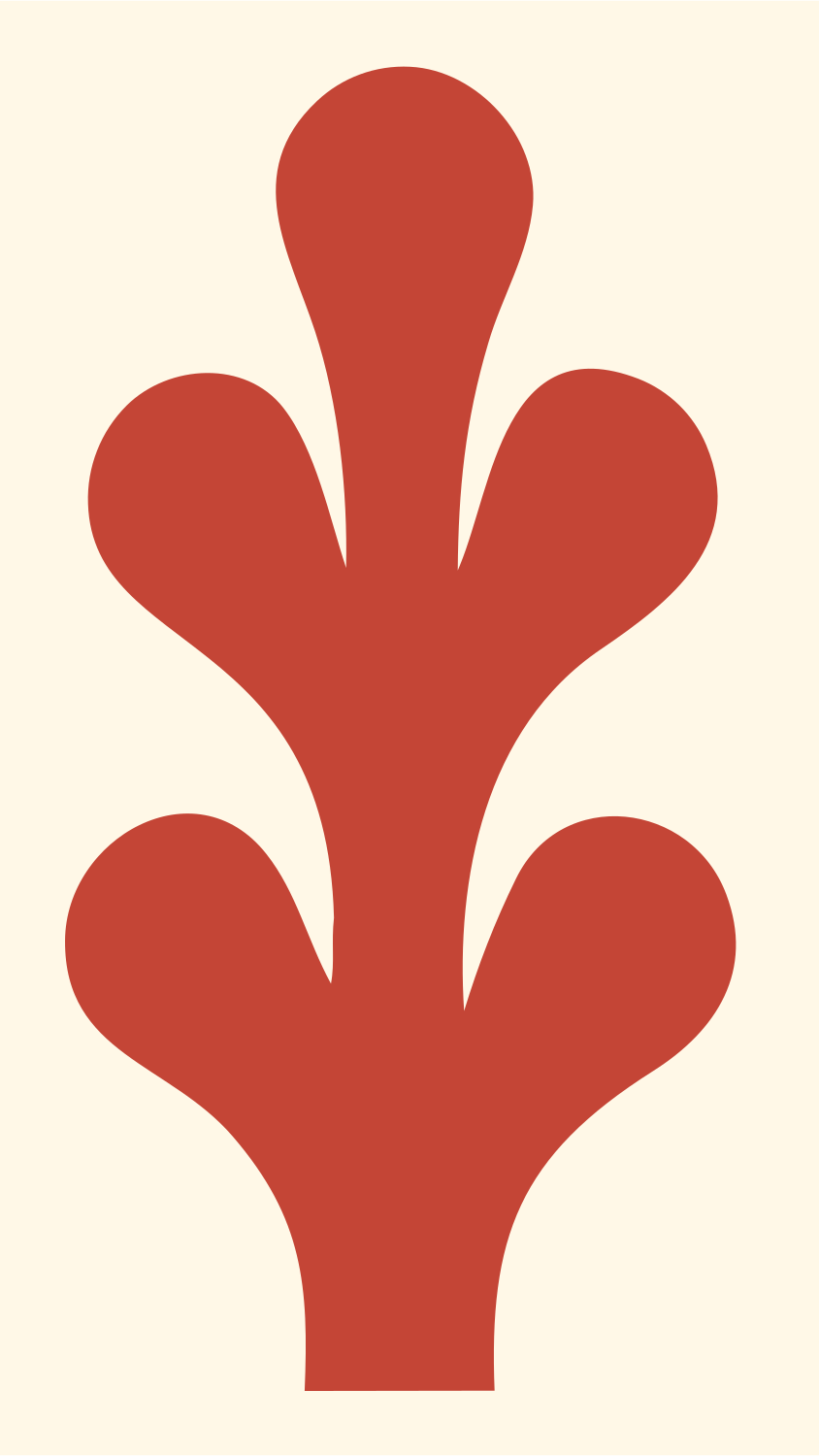 Swiss Flat Five-Lobe Cactus Mark #fff8e7/#c44536