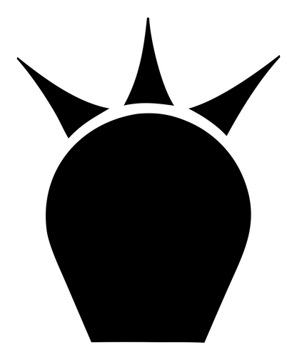 Bold Spiked Barrel Cactus Silhouette Badge #ffffff/#000000