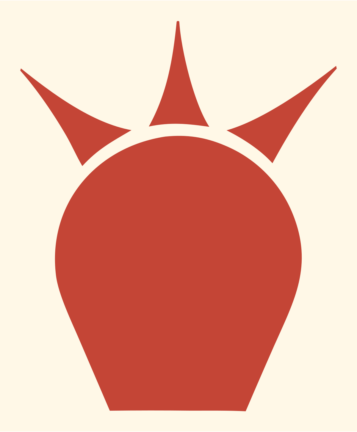 Bold Spiked Barrel Cactus Silhouette Badge #fff8e7/#c44536