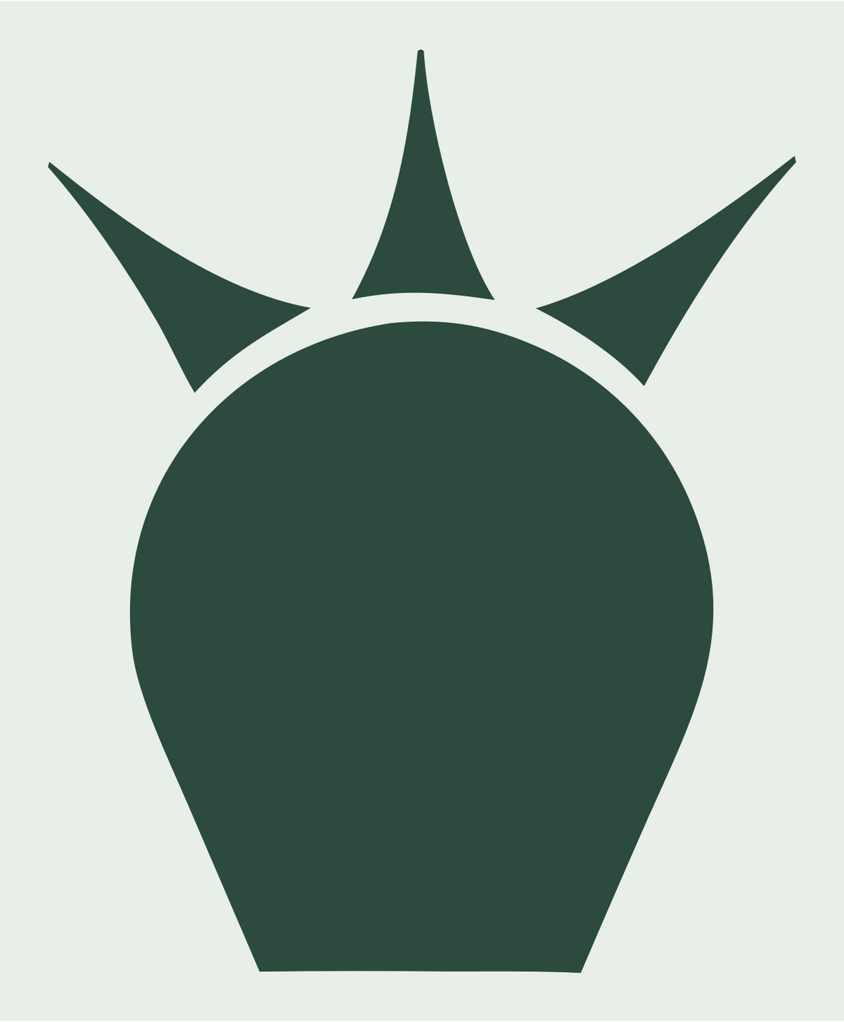 Bold Spiked Barrel Cactus Silhouette Badge #e8efe9/#2d4a3e