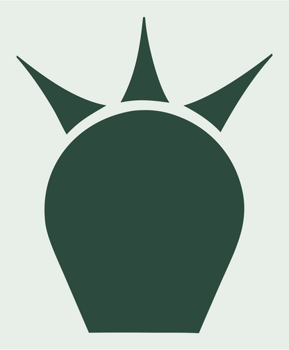 Bold Spiked Barrel Cactus Silhouette Badge #e8efe9/#2d4a3e