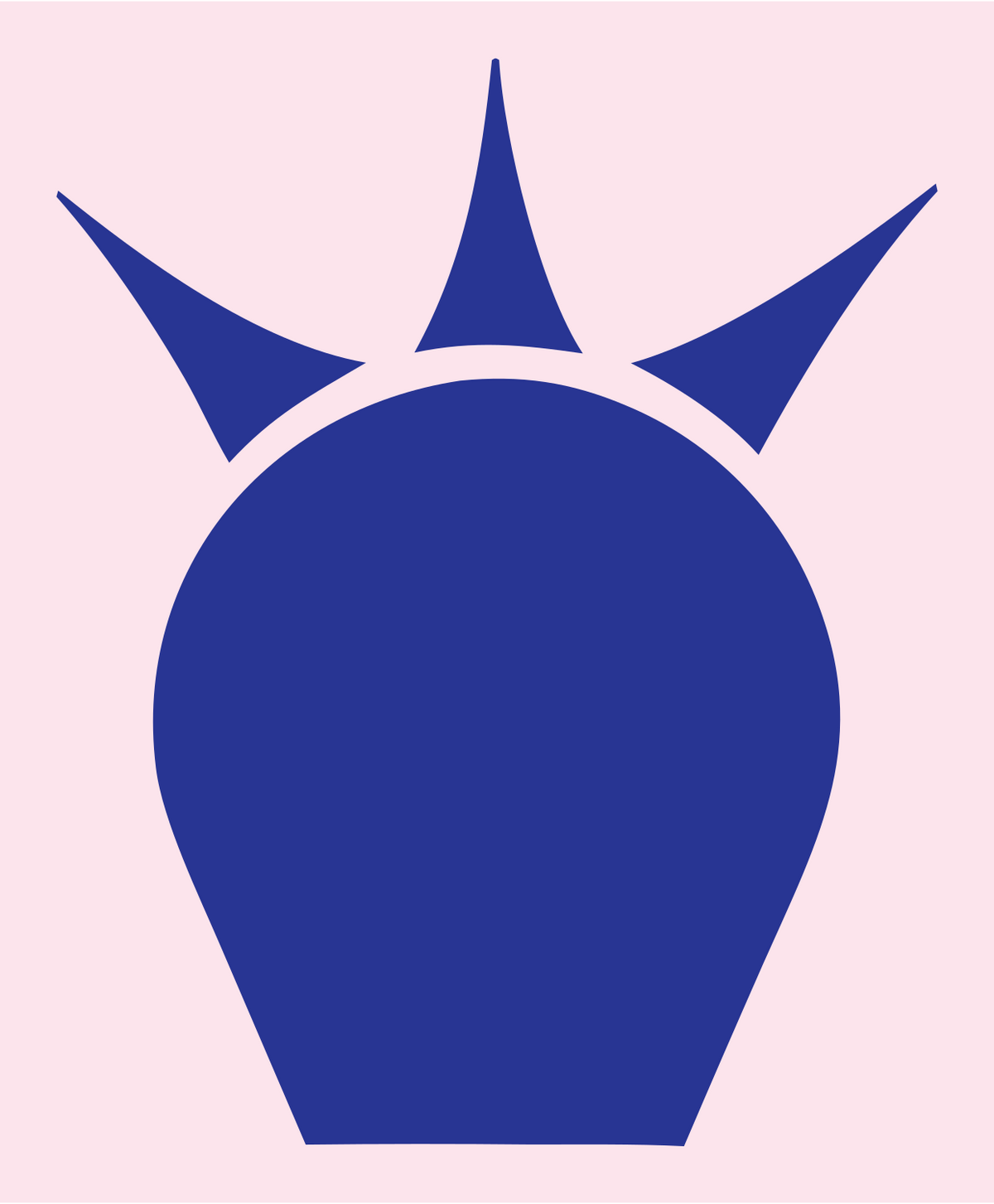 Bold Spiked Barrel Cactus Silhouette Badge #fce4ec/#283593