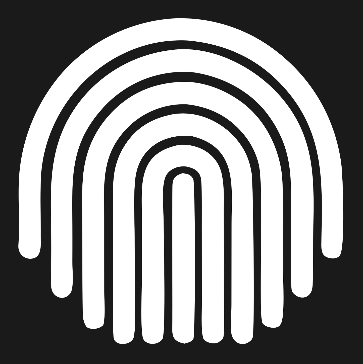 Swiss Concentric Arch Rainbow Stripe Mark #1a1a1a/#ffffff