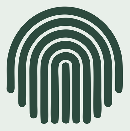 Swiss Concentric Arch Rainbow Stripe Mark #e8efe9/#2d4a3e
