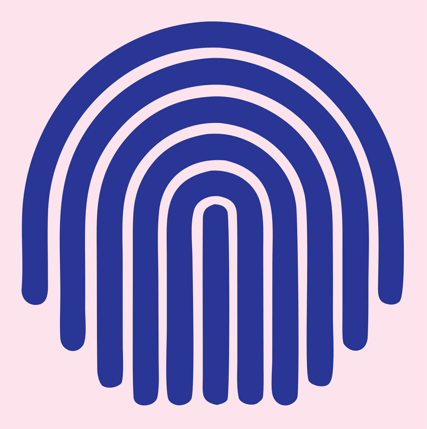 Swiss Concentric Arch Rainbow Stripe Mark #fce4ec/#283593