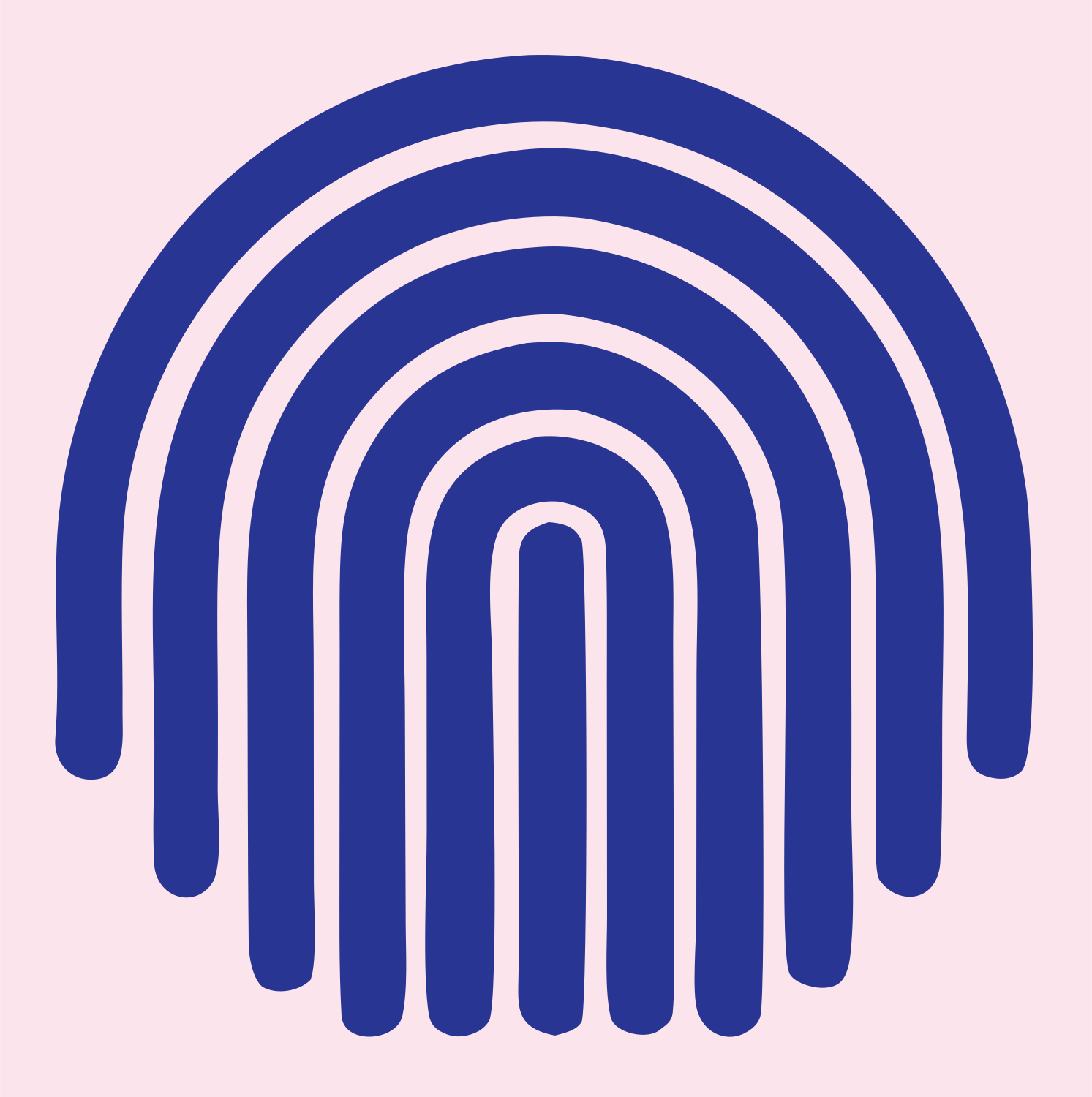 Swiss Concentric Arch Rainbow Stripe Mark #fce4ec/#283593
