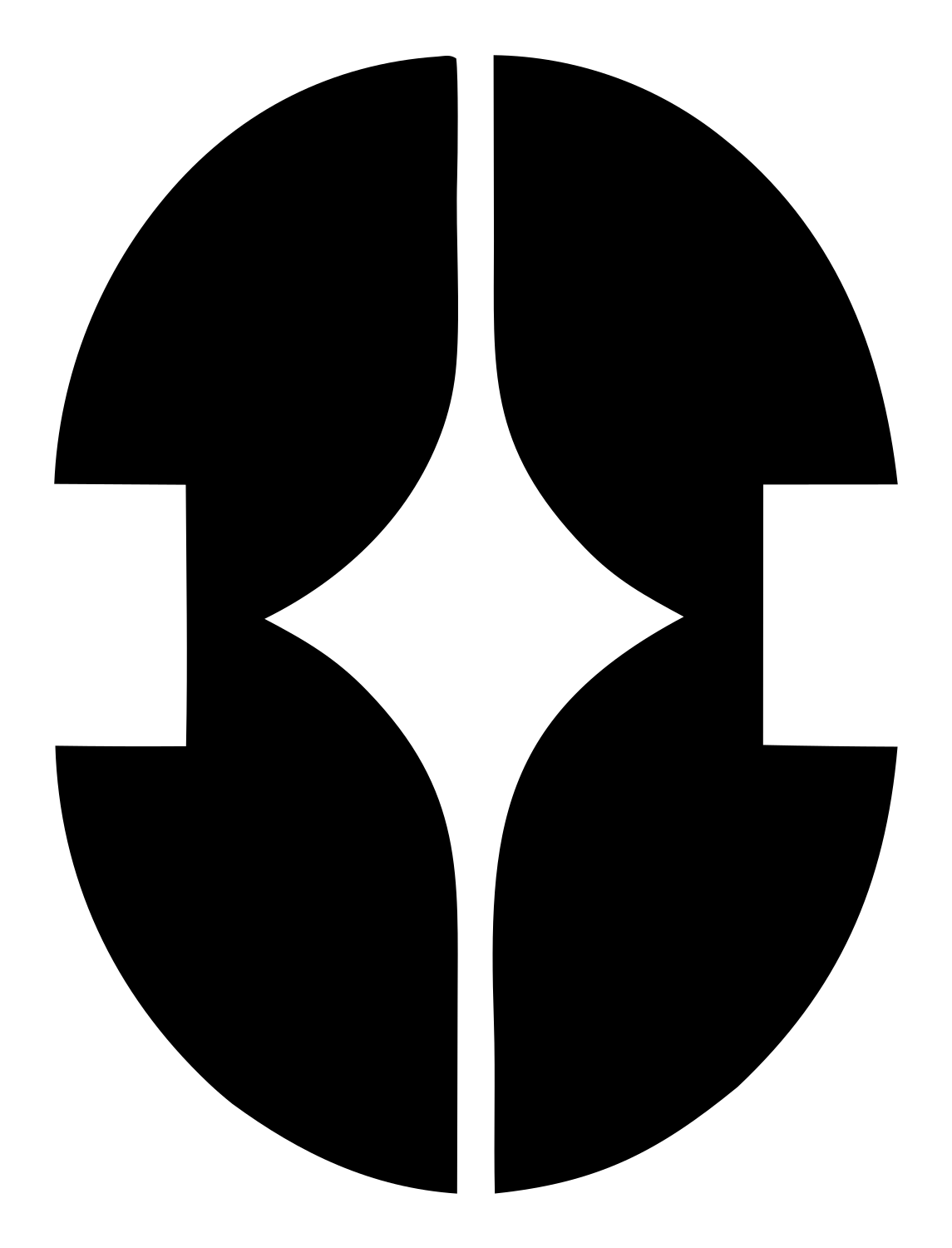Swiss Split Oval Star Negative Space Mark #ffffff/#000000