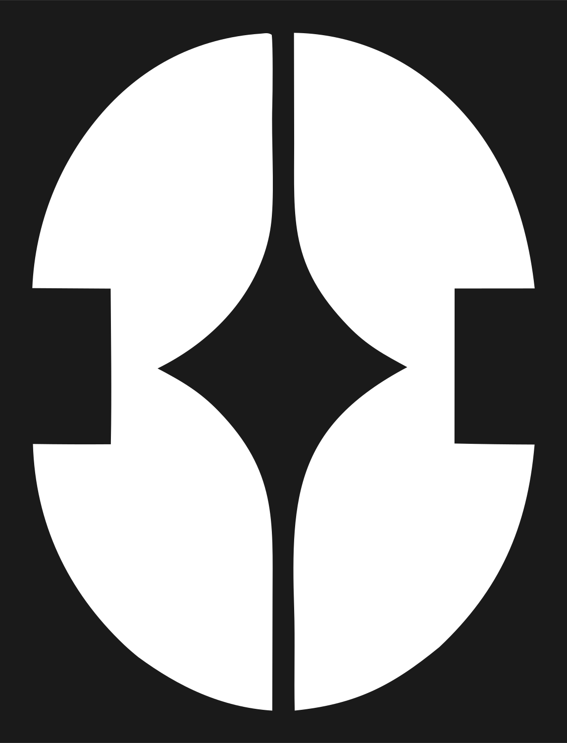 Swiss Split Oval Star Negative Space Mark #1a1a1a/#ffffff