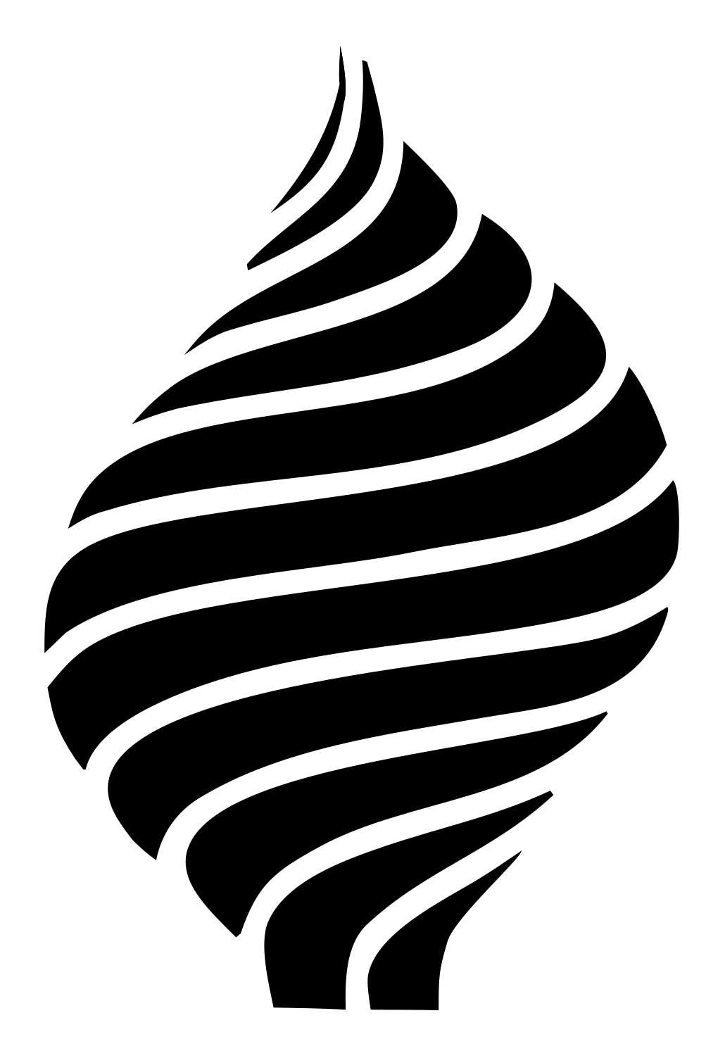 Swiss Spiral Swirl Teardrop Cactus Mark #ffffff/#000000