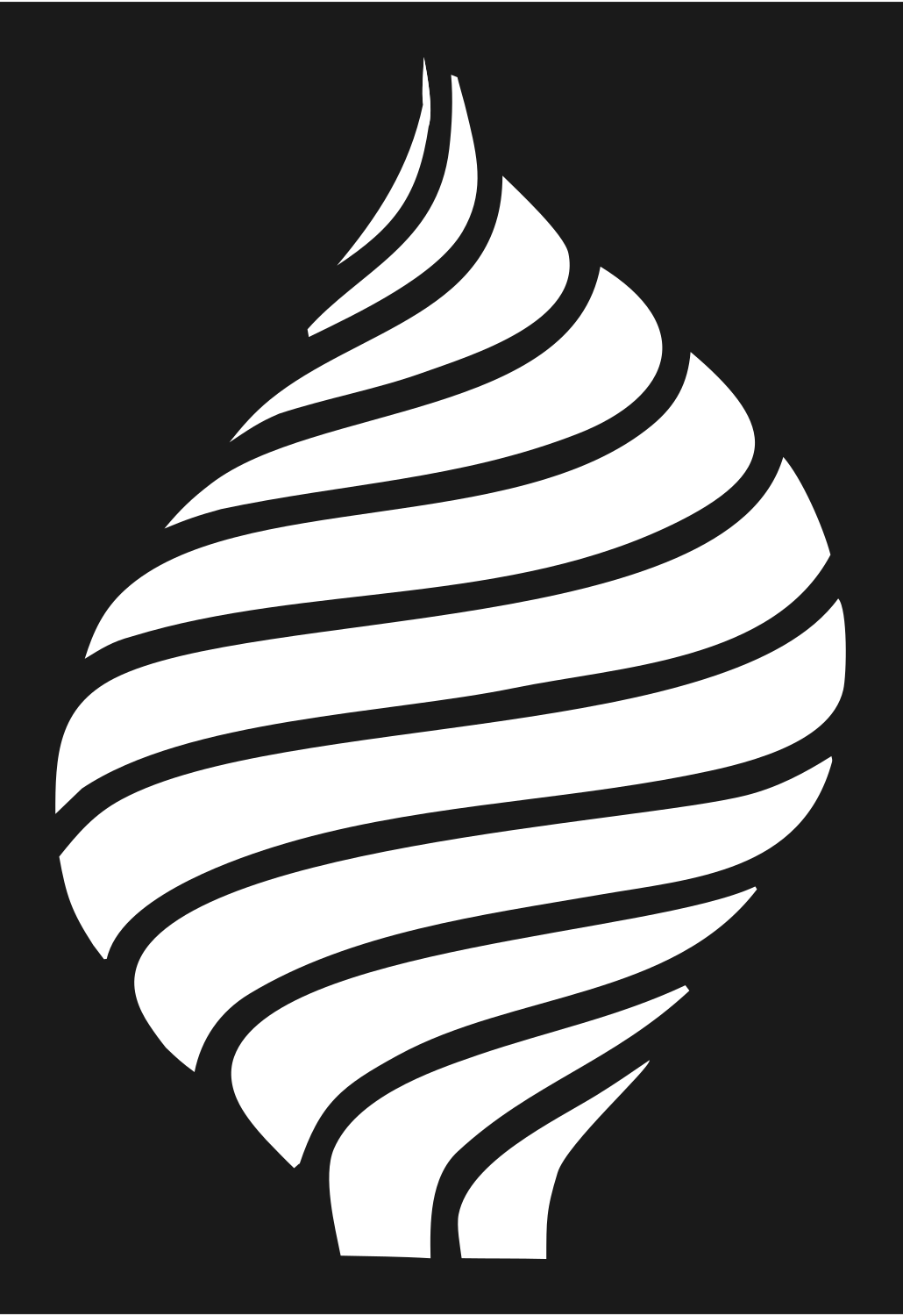 Swiss Spiral Swirl Teardrop Cactus Mark #1a1a1a/#ffffff
