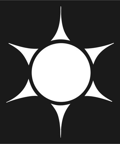 Tribal Sun Spined Cactus Radial Mark #1a1a1a/#ffffff