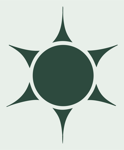 Tribal Sun Spined Cactus Radial Mark #e8efe9/#2d4a3e