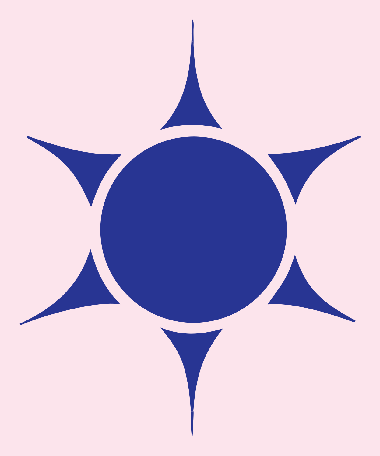 Tribal Sun Spined Cactus Radial Mark #fce4ec/#283593