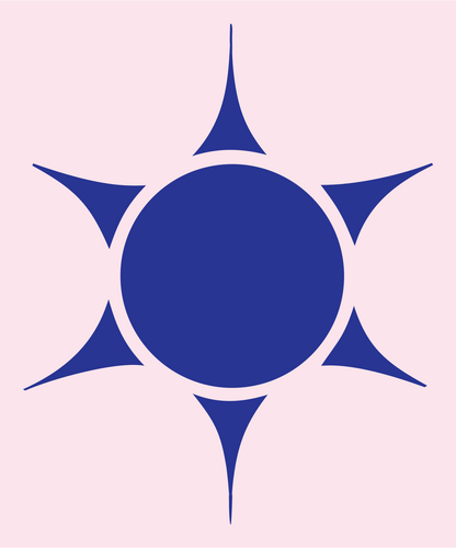 Tribal Sun Spined Cactus Radial Mark #fce4ec/#283593