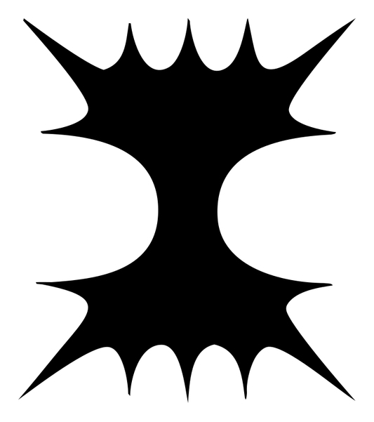Spiky Hourglass Negative Space Cactus Mark