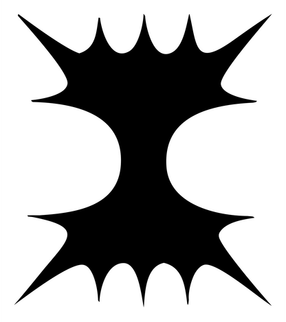 Spiky Hourglass Negative Space Cactus Mark #ffffff/#000000
