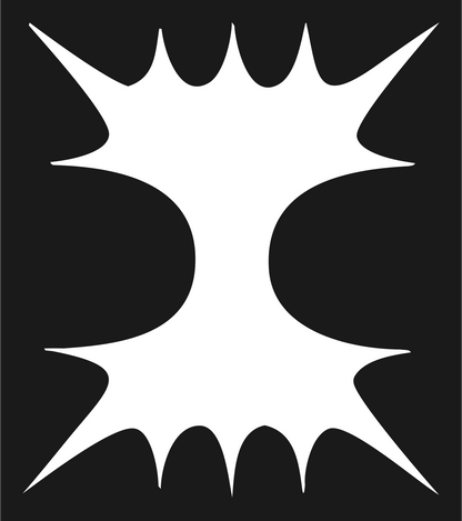 Spiky Hourglass Negative Space Cactus Mark #1a1a1a/#ffffff