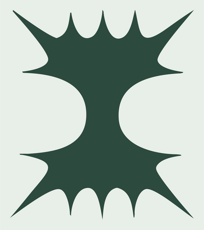 Spiky Hourglass Negative Space Cactus Mark #e8efe9/#2d4a3e