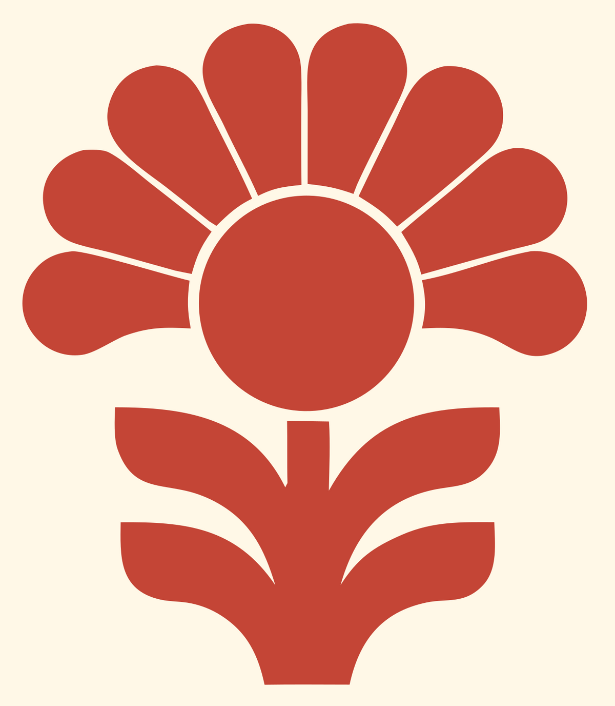 Sunflower Bold Mark #fff8e7/#c44536