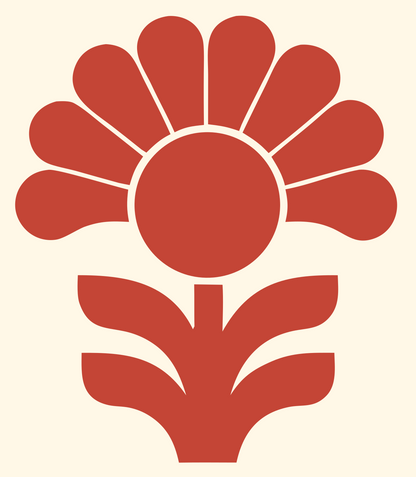Sunflower Bold Mark #fff8e7/#c44536