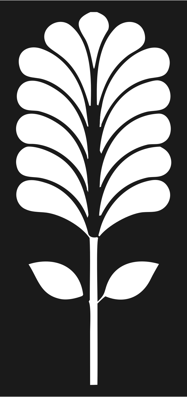 Pictogram Feathered Frond Botanical Emblem #1a1a1a/#ffffff