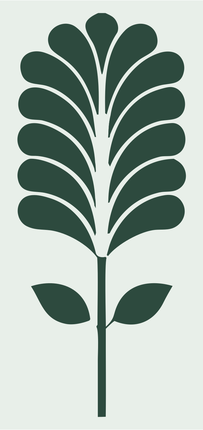 Pictogram Feathered Frond Botanical Emblem #e8efe9/#2d4a3e