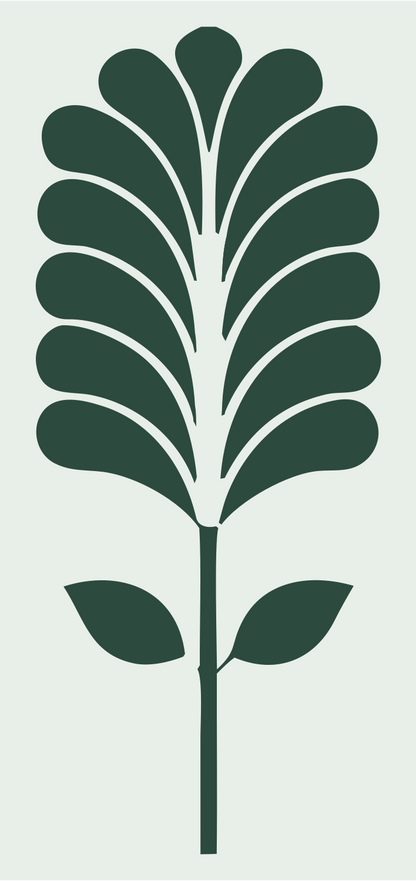 Pictogram Feathered Frond Botanical Emblem #e8efe9/#2d4a3e