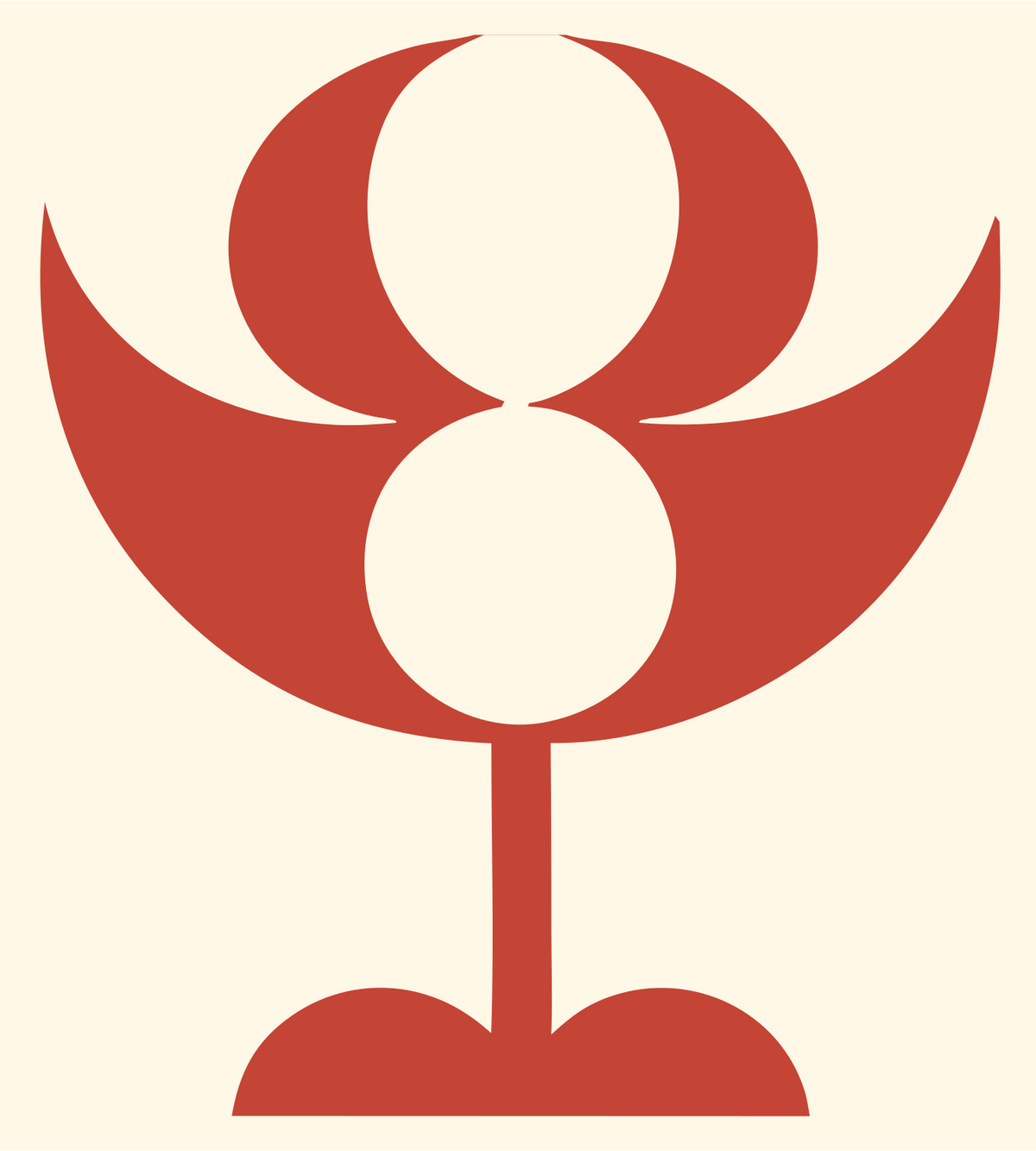 Pictogram Crescent Petal Chalice Sunflower Crest #fff8e7/#c44536