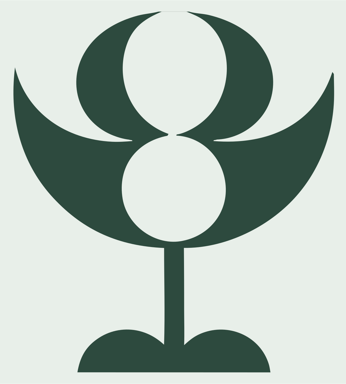 Pictogram Crescent Petal Chalice Sunflower Crest #e8efe9/#2d4a3e