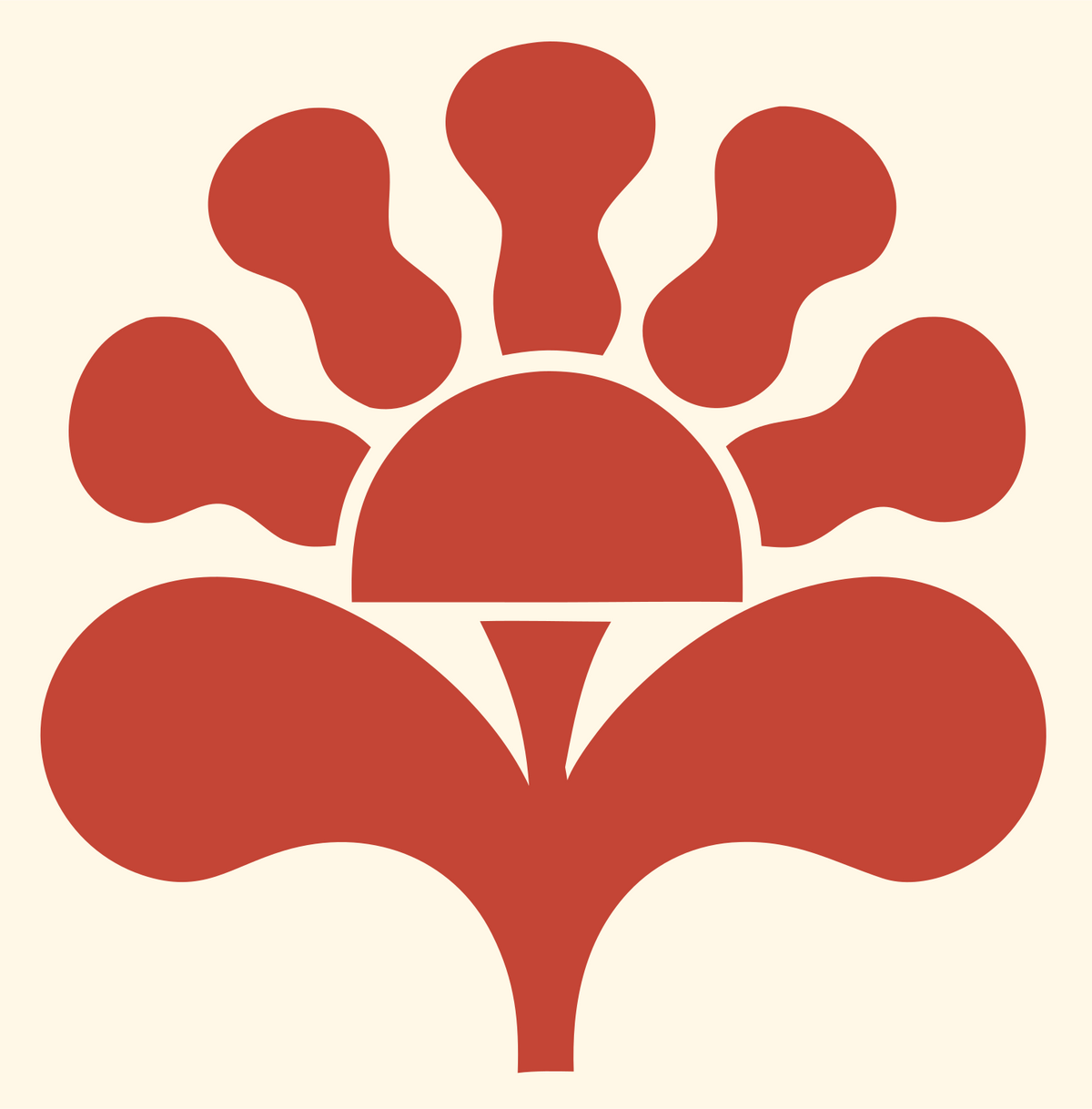 Pictogram Bulb Petal Blooming Sunflower Badge #fff8e7/#c44536