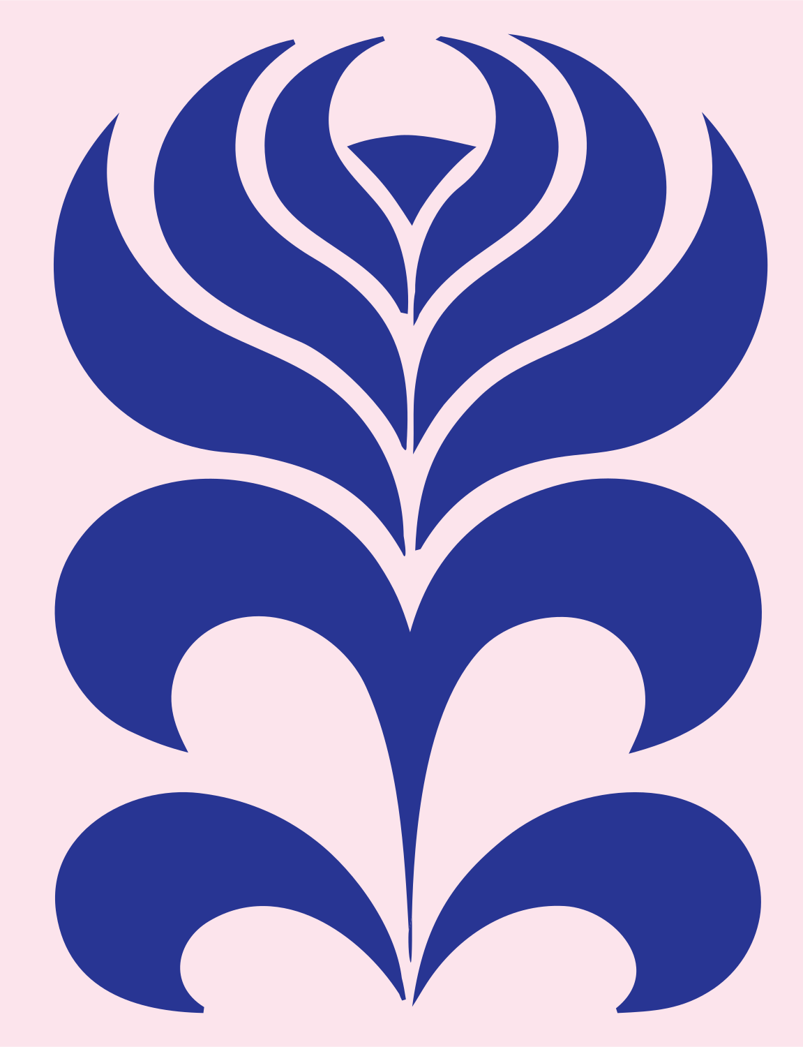 Art Nouveau Layered Petal Botanical Icon #fce4ec/#283593