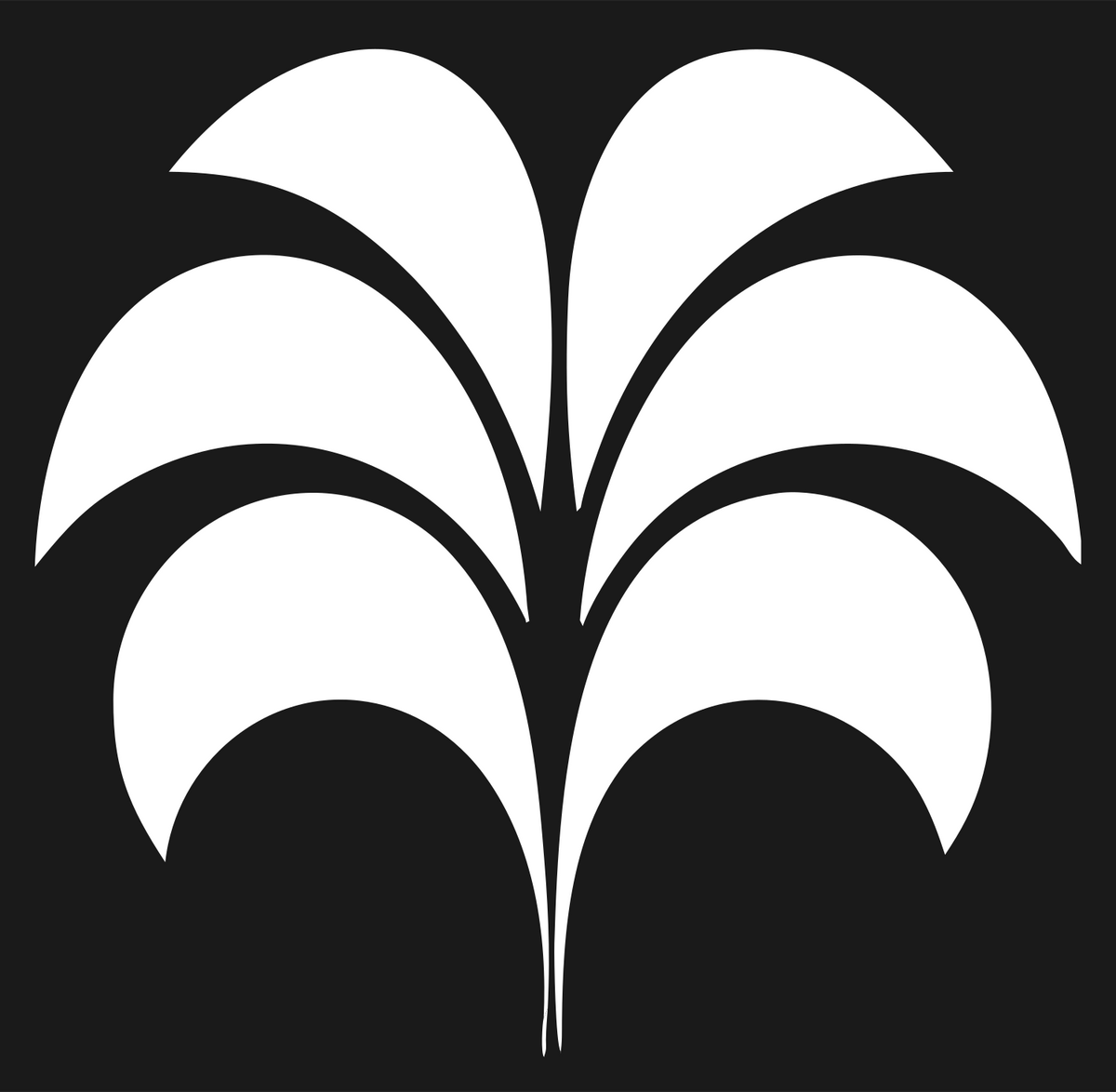 Pictogram Arching Frond Palm Leaf Crest #1a1a1a/#ffffff