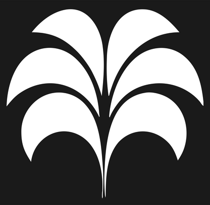 Pictogram Arching Frond Palm Leaf Crest #1a1a1a/#ffffff