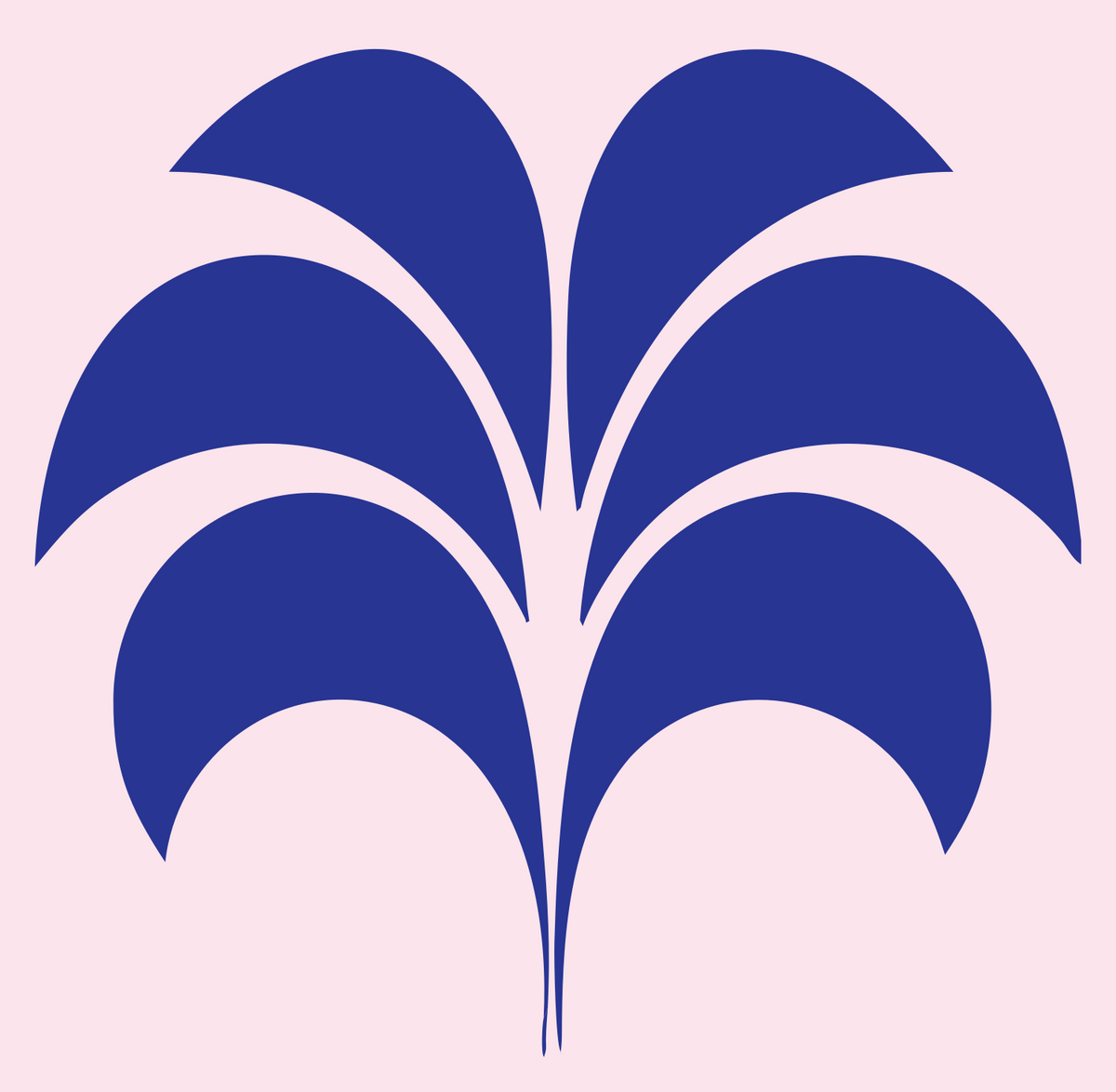 Pictogram Arching Frond Palm Leaf Crest #fce4ec/#283593