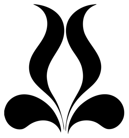 Pictogram Flowing Tulip Flame Floral Mark #ffffff/#000000