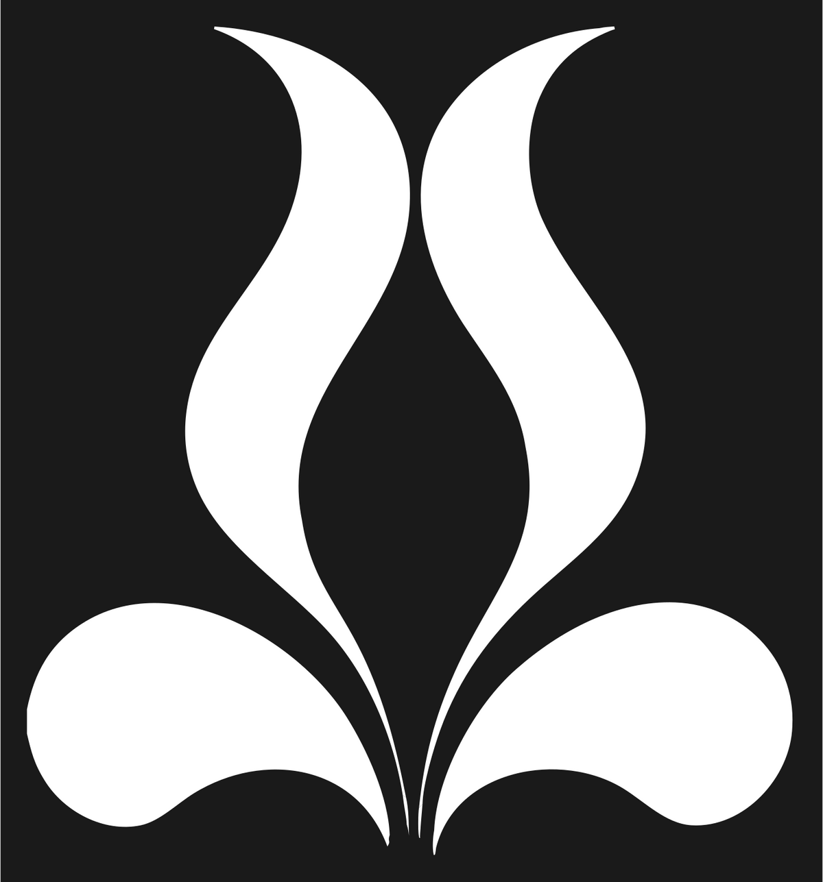 Pictogram Flowing Tulip Flame Floral Mark #1a1a1a/#ffffff