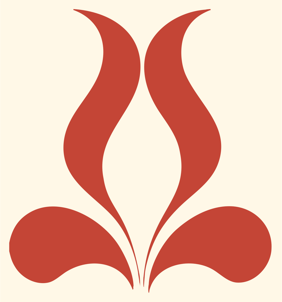 Pictogram Flowing Tulip Flame Floral Mark #fff8e7/#c44536