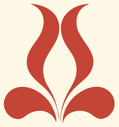 Pictogram Flowing Tulip Flame Floral Mark #fff8e7/#c44536