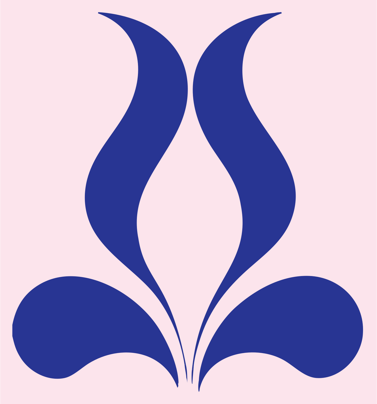 Pictogram Flowing Tulip Flame Floral Mark #fce4ec/#283593