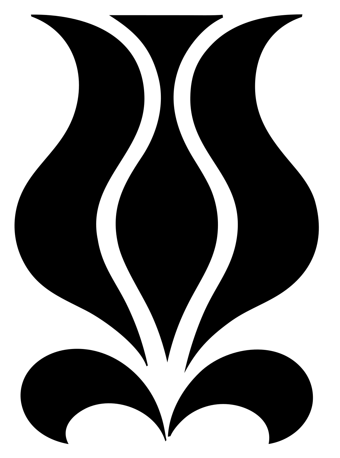 Pictogram Tulip Silhouette Floral Bloom Crest #ffffff/#000000