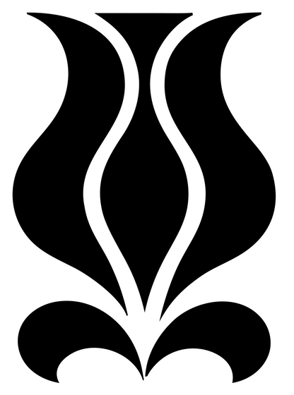 Pictogram Tulip Silhouette Floral Bloom Crest #ffffff/#000000
