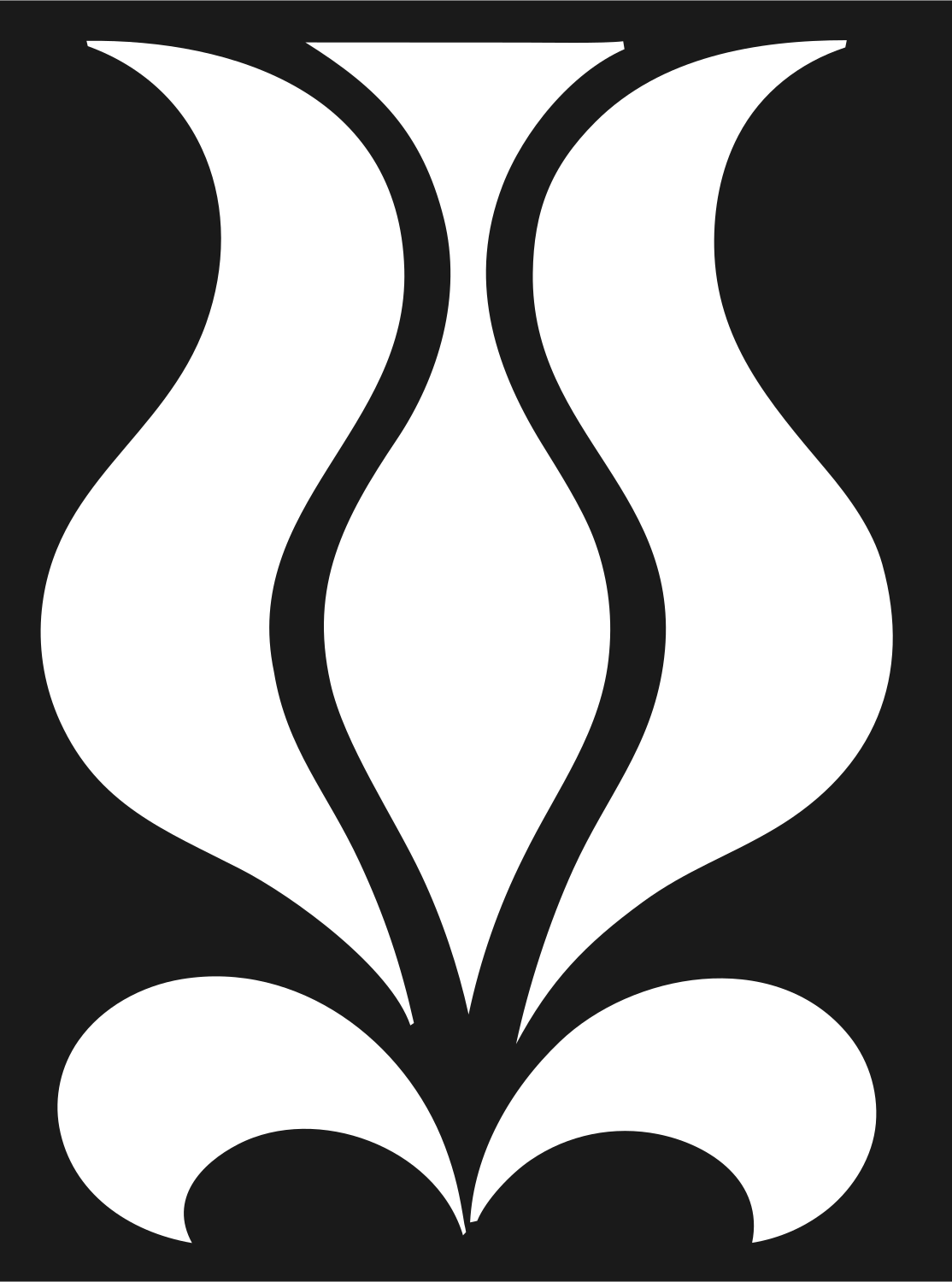 Pictogram Tulip Silhouette Floral Bloom Crest #1a1a1a/#ffffff
